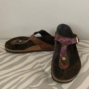 Birkenstock Gizeh Mocha Paint Splatter, EU 40